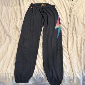 Aviator Nation rainbow bolt sweatpants